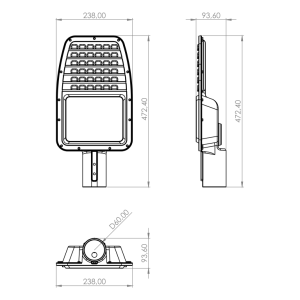 dimensiones street led glix60